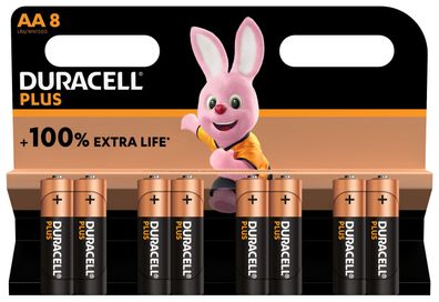 Duracell MN1500 Plus Mignon Batterie 1,5V 8er Blister