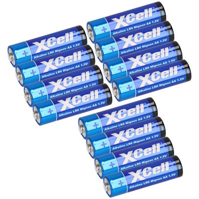 12x XCell 3x 4er Folie AA LR6 Mignon Super Alkaline Batterie