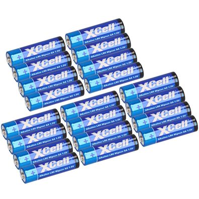 20x XCell 5x 4er Folie AA LR6 Mignon Super Alkaline Batterie