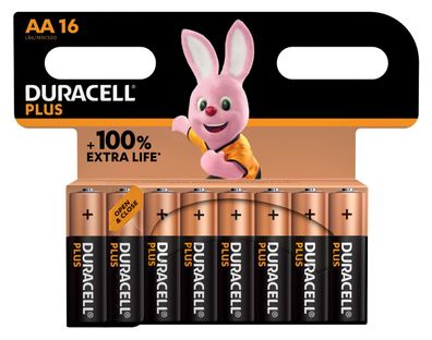 Duracell MN1500 Plus Mignon Batterie 1,5V 16er Blister