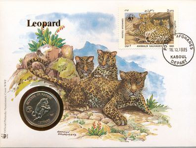 Afghanistan 50 Afghanis 1987 Leoparden im Numisbrief*