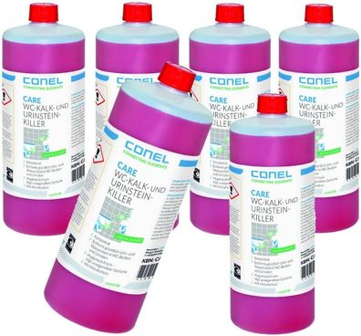 Conel Care-Set: 6x CONEL CARE WC-Kalk-/Urinsteinkiller 1 Liter Flasche Konzentrat