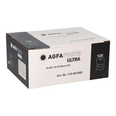 Agfaphoto Batterie 9V E-Block 12 Stück 12x 1er Blister