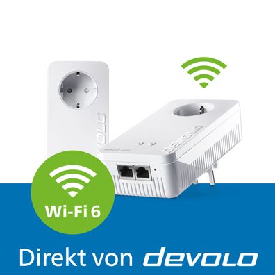 devolo Magic 2 WiFi 6 Starter Kit Powerline WLAN Verstärker 2x Adapter