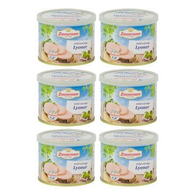 Food-United bayerische Dosenwurst Lyoner-Fleischwurst Zimmermann 6x200g