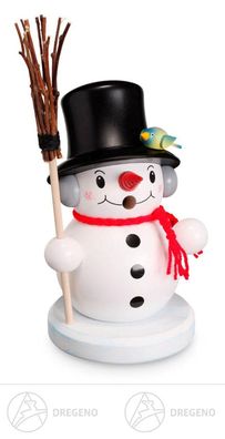 Räuchermann Schneemann mit Besen Höhe = 17cm NEU Erzgebirge Rauchfigur Rauchmann