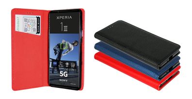 cofi1453® Elegante Buch-Tasche Hülle Smart Magnet kompatibel mit Sony Xperia 1
