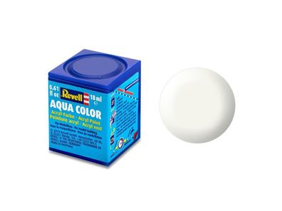 Revell 36301 Farbe weiß, seidenmatt RAL 9010 Aqua Color 18 ml