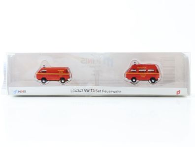 Lemke Minis N LC 4342 Modellauto-Set 2-tlg. VW T3 Feuerwehr