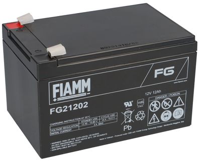 Fiamm Blei-Akku FG21202 Pb 12V / 12Ah Faston 6,3