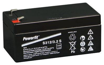 Exide Powerfit Bleiakku AGM 12V 3,4Ah S312/3.2 S 4,8mm Anschluss