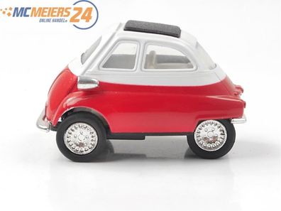 Kinsmart Pkw Oldtimer BMW Isetta weiss/rot 1:38 / Rückziehmotor E564