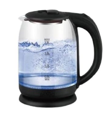 Cheffinger 1,8L Glas Edelstahl Wasserkocher 1500W mit LED-Beleuchtung Teekocher
