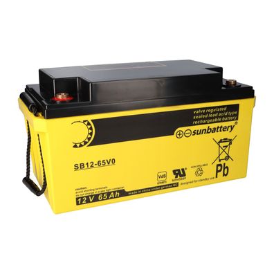 SUN Battery SB12-65V0 AGM Akku 12V 65Ah Blei-Akku mit VDS