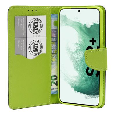 Buch Tasche "Fancy" für Samsung GALAXY S21 (G991F) Blau-Grün