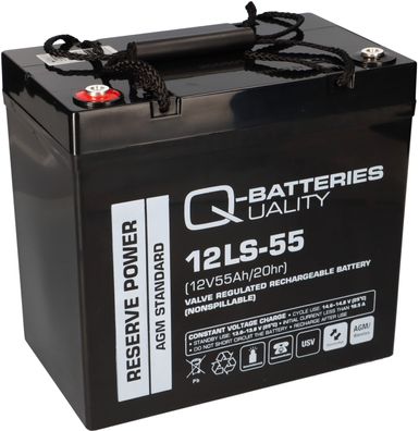 Q-Batteries 12LS-55 / 12V - 55Ah Blei Akku Standard-Typ AGM VRLA 10 Jahres Typ