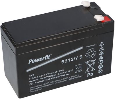 Exide Powerfit Bleiakku AGM 12V 7,2Ah S312/7 S