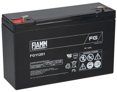 Fiamm Blei-Akku FG11201 Pb 6V / 12Ah Faston 4,8