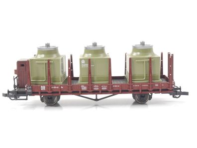 Roco H0 47045 Güterwagen Rungenwagen mit 3x Kühlturm 61-05-40 DR / NEM