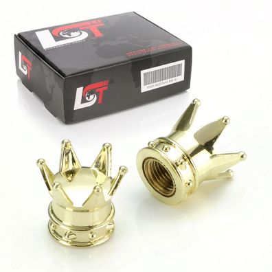 2x Ventilkappe Reifenventil VENTIL KAPPE KRONE GOLD FÜR PKW LKW Motorrad QUAD