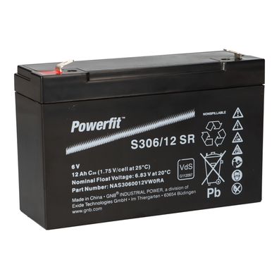 Exide Powerfit Bleiakku AGM 6V 12Ah S306/12 SR