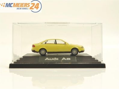 E188 Wiking H0 Modellauto PKW Audi A6 Limousine C6 1997 gelb 1:87