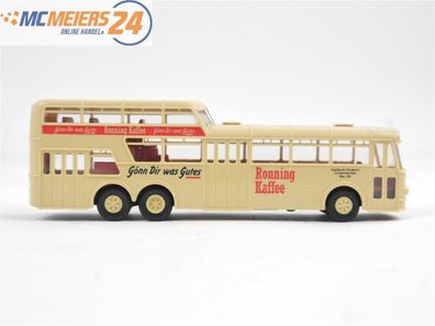 E188 Brekina H0 Modellauto Bus Anderthalbdecker Büssing "Ronning Kaffee" 1:87