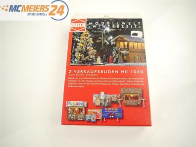 E457 Busch H0 1060 Ausschmückung Bausatz 2 Weihnachts- Verkaufsbuden * NEU*