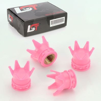 4x Ventilkappe Reifenventil VENTIL KAPPE KRONE PINK FÜR PKW LKW Motorrad QUAD