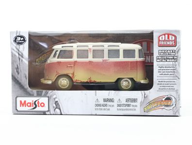 Maisto Old Friends Modellauto PKW Volkwagen T1 Samba Van 1:25