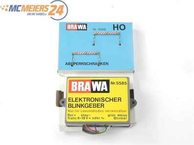 Brawa H0 5585 5586 Ausschmückung Warnbake Absperrschranke mit Blinkgeber E647