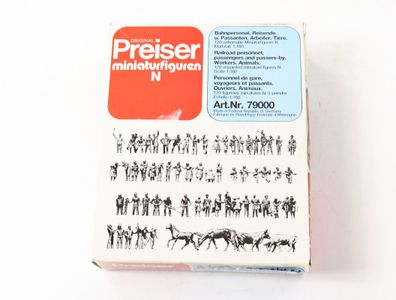 Preiser N 79000 Figuren über 120-tlg Bahnpersonal Arbeiter Passanten Tiere 1:160