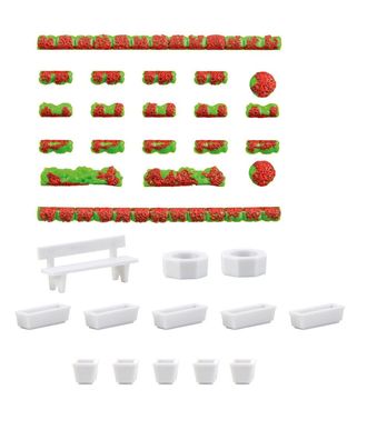 Kibri 38141 H0 Deko-Set Blumenkübel und Gartenausstattung