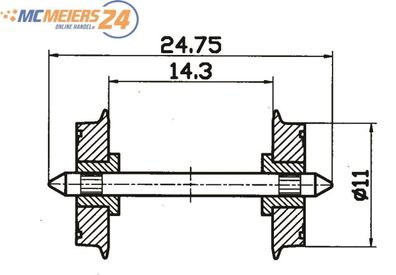 Roco H0 40199 Radsatz 2-fach isoliert 11mm (1 Paar)