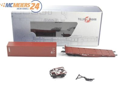 Tillig TT Güterwagen Flachwagen mit Container "tex" 4505 716-9 D-DB / NEM E538