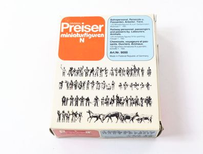 Preiser N 9000 Figuren 118-tlg. Bahnpersonal Arbeiter Passanten Tiere etc. 1:160