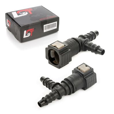 2x Kraftstoffleitung Verbinder Schlauchkupplung Schnellverschluss 7,8mm T-Winkel