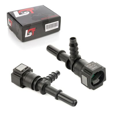 2x Kraftstoffleitung Rohr Schlauchkupplung Schnellverschluss 7,89 mm T-Winkel