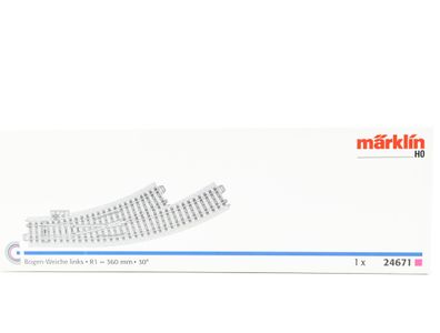 Märklin H0 24671 Gleismaterial C-Gleis Weiche Bogenweiche links R1 360 mm / 30°