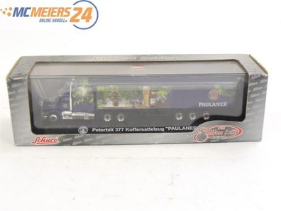 E439 Schuco H0 23702 Modellauto LKW Peterbilt 377 Koffersattelzug Paulander 1:87