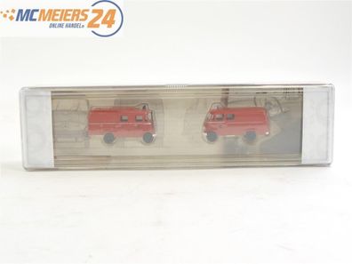 E439a Brekina H0 010486 Modellauto-Set 2-tlg MB L 319 Kastenwagen Feuerwehr 1:87