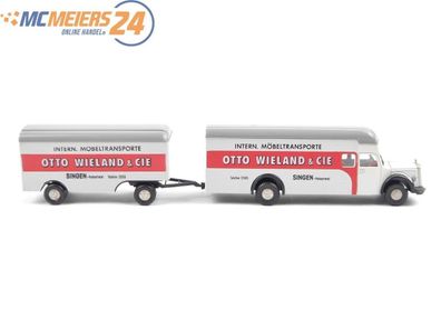 E188 Brekina H0 5510 Modellauto LKW Hängerzug MB "Otto Wieland & Cie" 1:87