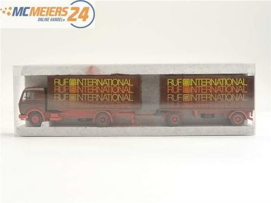 E194 Albedo H0 Modellauto LKW Hängerzug MB 1628 NG "Ruf International" 1:87