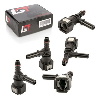 5x Schnellverschluss Kraftstoffleitung Kupplung Verbindung T-Stück 7,89 - 8 mm