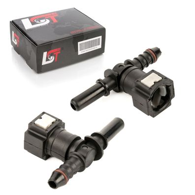 2x Schnellverschluss Kraftstoffleitung Kupplung T-Stück Winkel positiv 7,89-8 mm