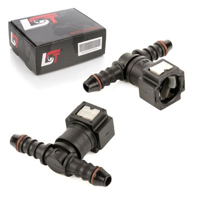 2x Schnellverschluss Kraftstoffleitung Schlauchkupplung T-Stück normal 7,89-8 mm
