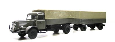 Brekina H0 1/87 Automodell LKW Büssing Hängerzug Bundespost ohne OVP