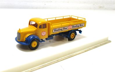 Brekina 1/87 H0 LKW MB Getränke-Pritsche Binding-Bier OVP