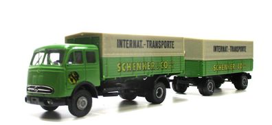 Brekina H0 Modellauto 1/87 LKW MB Hängerzug Schenker ohne OVP (104-45)