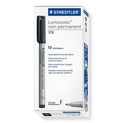 Staedtler Lumocolor 316-9 10er non-permanent Folienstift wasserlöslich F-Spitze